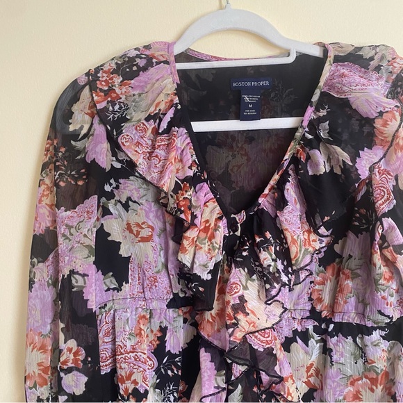 Boston Proper Ruffle Button Down Top - Picture 6 of 6